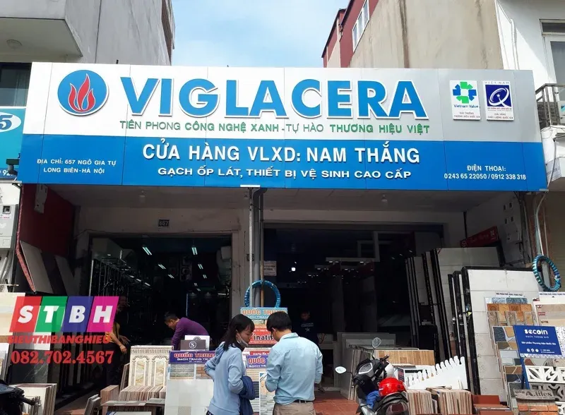 Mẫu bảng hiệu cửa hàng vật liệu xây dựng đẹp