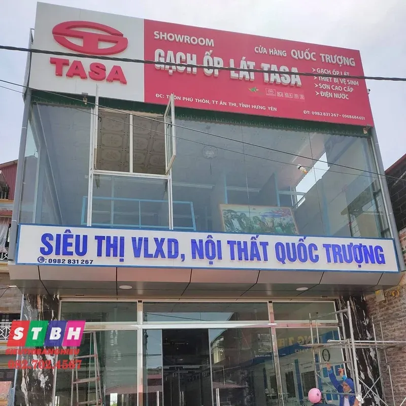 Bảng hiệu vật liệu xây dựng phong cách hiện đại