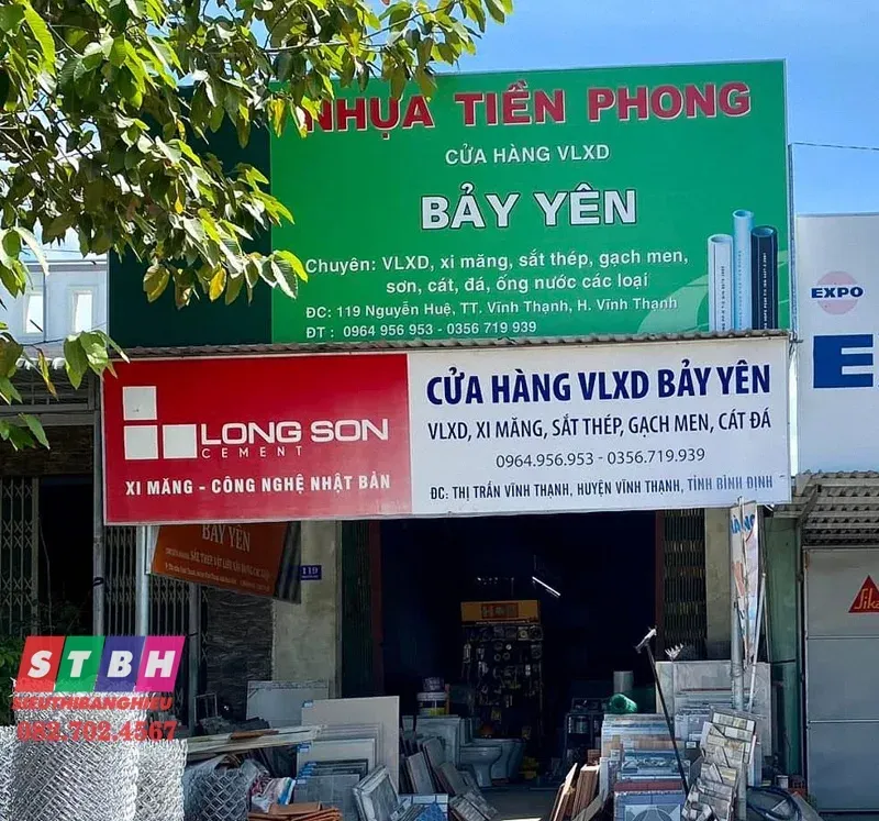 Thiết kế bảng hiệu vật liệu xây dựng tiết kiệm chi phí