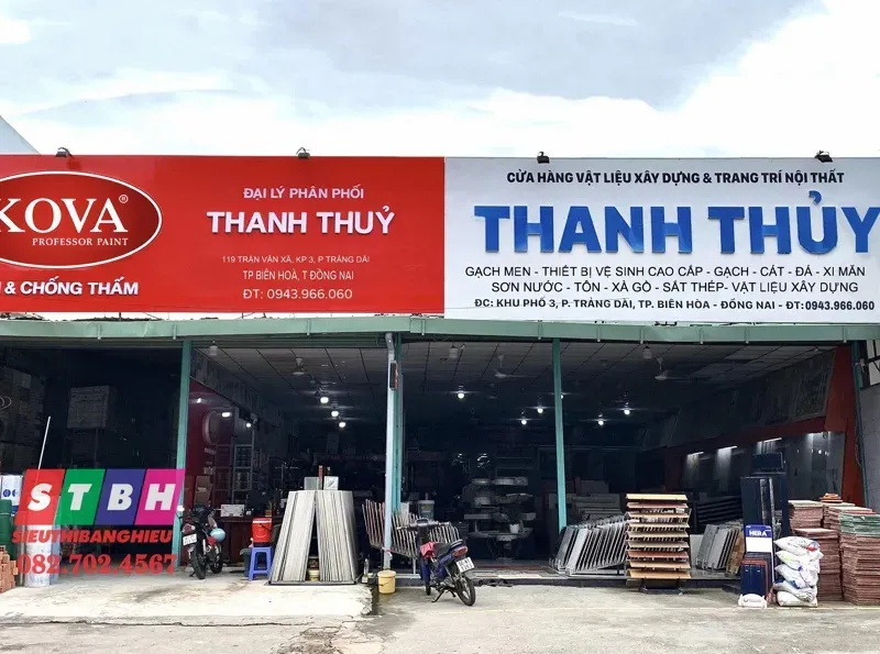 Bảng hiệu Alu cho cửa hàng vật liệu xây dựng
