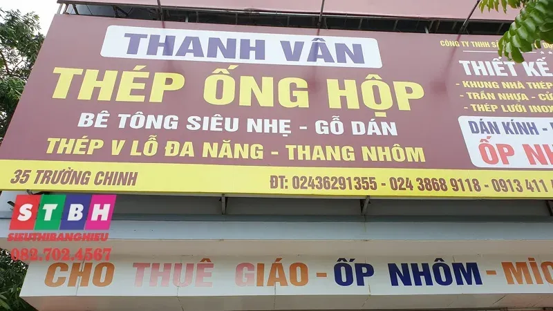 Thi công bảng hiệu quảng cáo vật liệu xây dựng nhanh chóng
