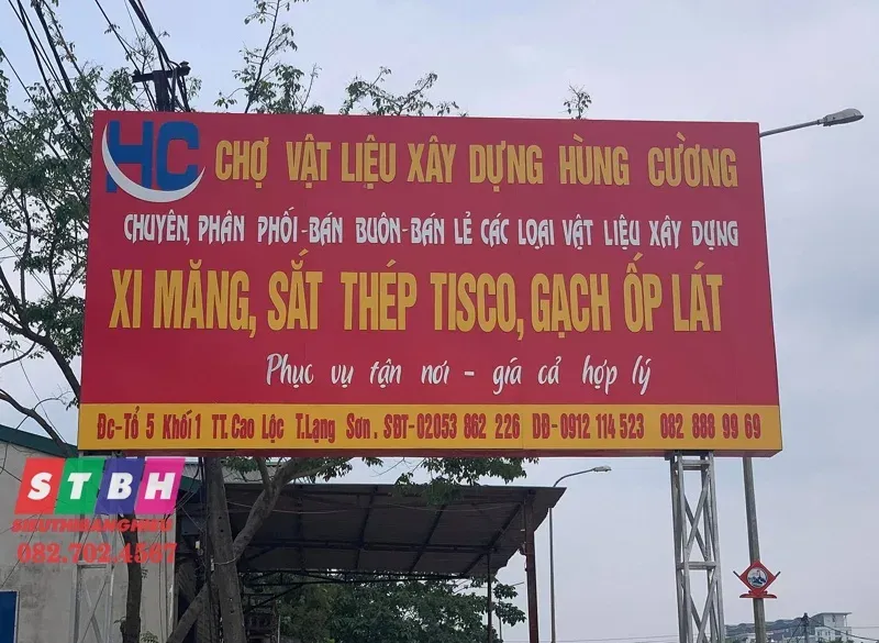 Bảng hiệu quảng cáo vật liệu xây dựng đơn giản