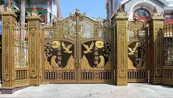 Phối màu cổng sắt hộp hài hòa