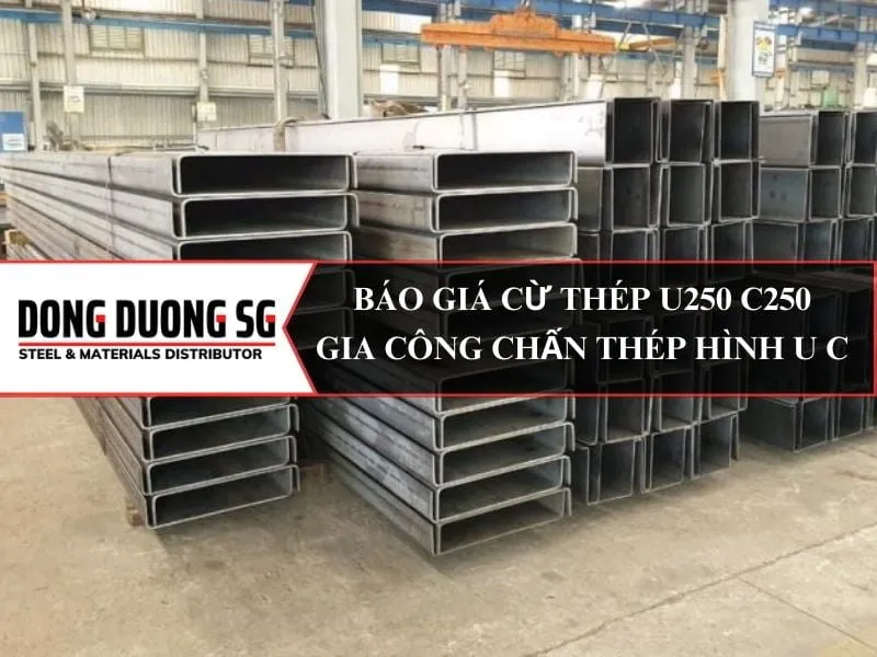 Báo giá cừ thép U250 C250 - Công ty gia công chán thép hình U, V, C, Z, L theo yêu cầu