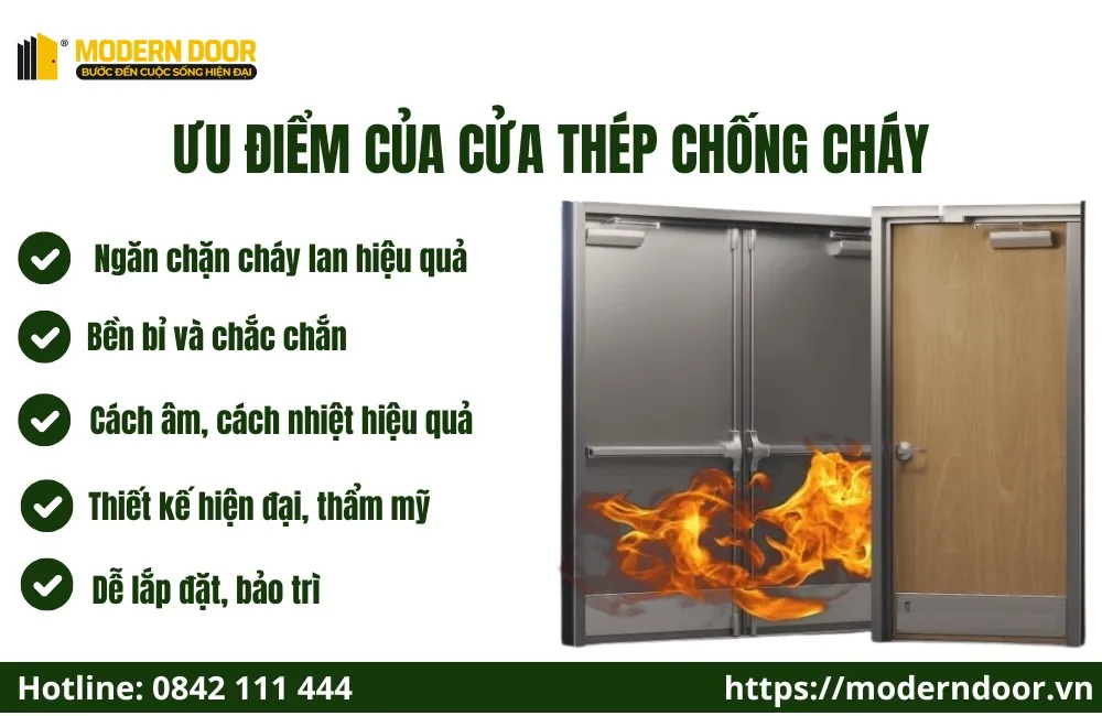 Ưu điểm của cửa thép chống cháy