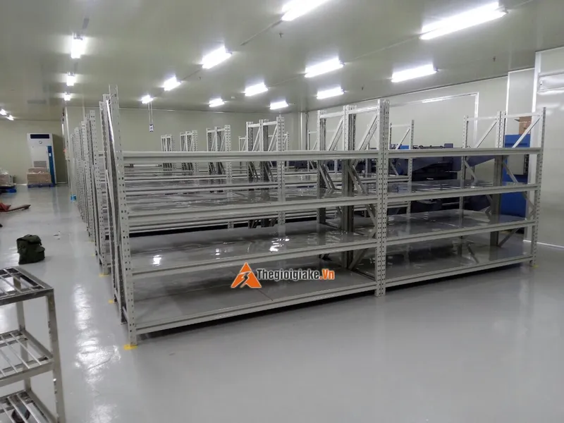 Kệ để nặng lắp ghép màu ghi sáng