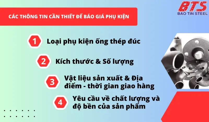 Các thông tin cần thiết để báo giá phụ kiện ống thép đúc