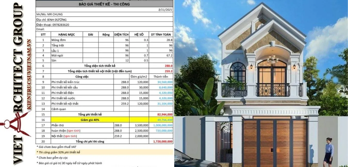 bao gia thiet ke thi cong xay dung - 101+ Thiết Kế Nhà 2 Tầng Mái Thái 500 Triệu Giá Rẻ, Tiết Kiệm