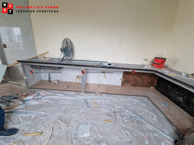 Bệ Bếp bê tông nhà anh Kiên 2