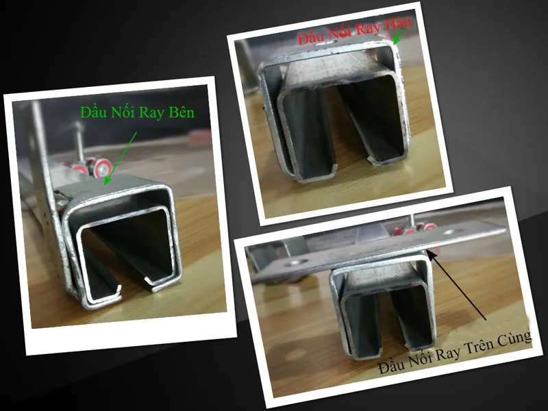 Cách lắp ghép nối chiều dài thanh ray bằng đầu nối