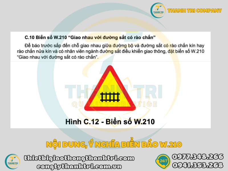 Biển Báo Giao Nhau Với Đường Sắt Có Rào Chắn W.210: Ý Nghĩa và Quy Chuẩn An Toàn