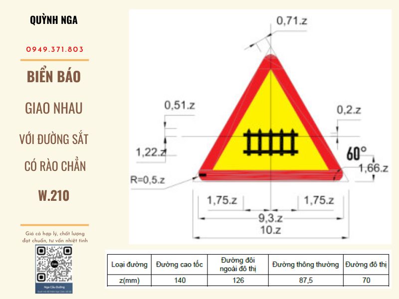 Biển Báo Giao Nhau Với Đường Sắt Có Rào Chắn W.210: Ý Nghĩa và Quy Chuẩn An Toàn