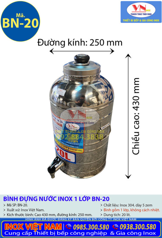Bình Đựng Nước Inox 5 Lít Có Vòi: Lựa Chọn Hoàn Hảo Cho Gia Đình Việt