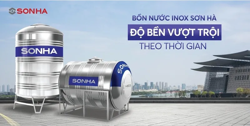 Bình nước Sơn Hà 1000L có cấu tạo vững chắc