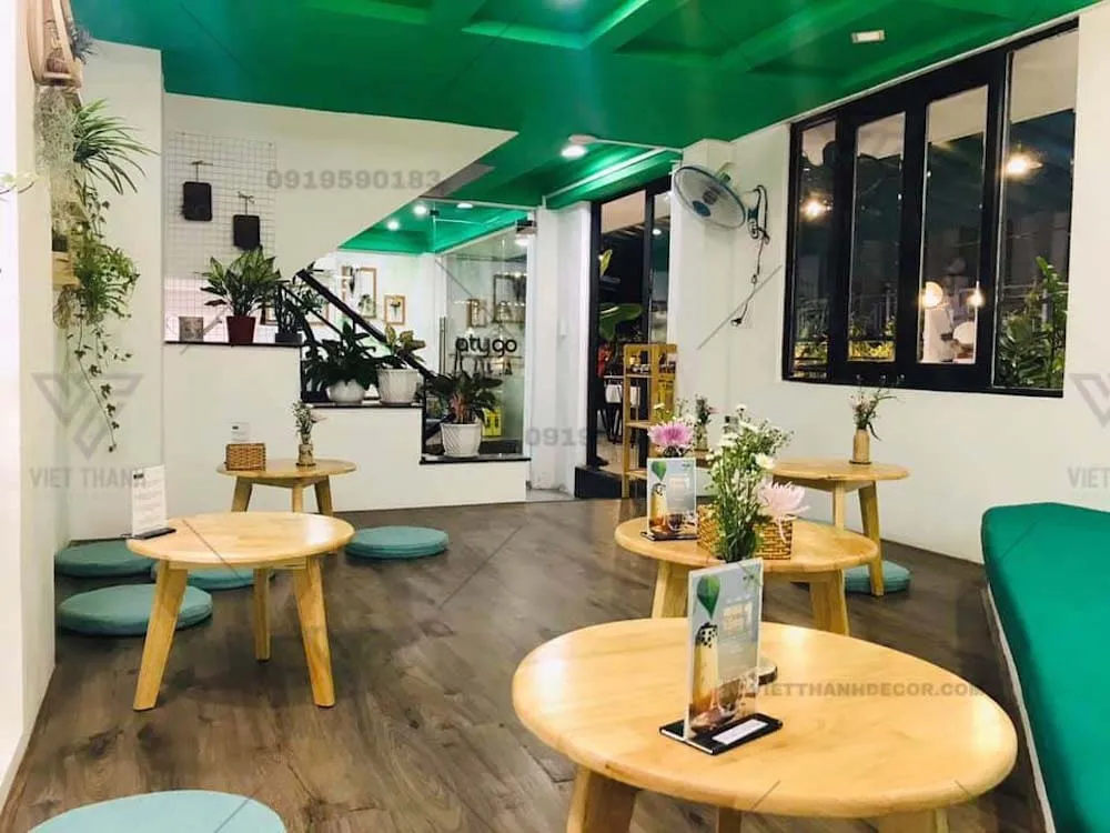 Không gian quán cà phê phong cách tối giản