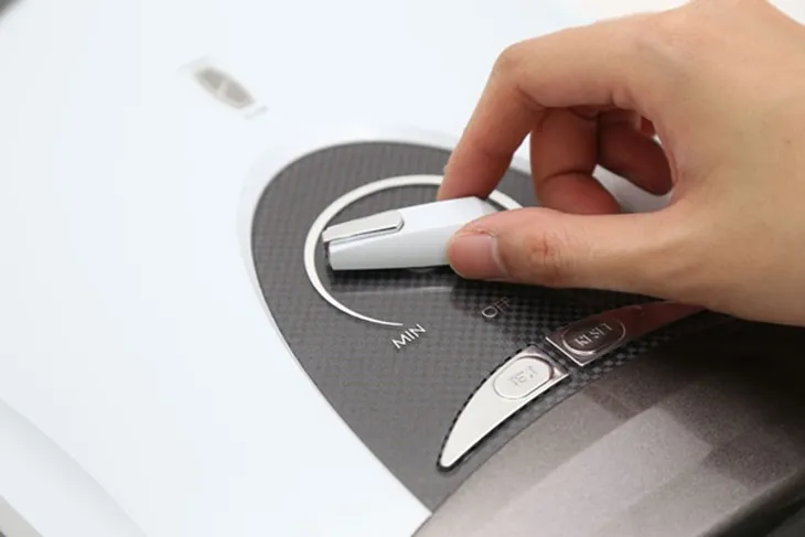 Xoay nút min – max theo chiều kim đồng hồ để tăng nhiệt độ, giảm nhiệt thì ngược lại