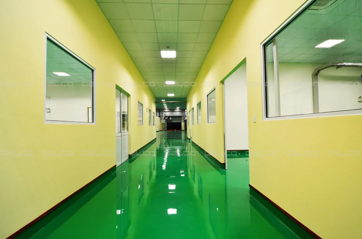 Nền epoxy tự san phẳng tại nhà máy Hashimoto Seimitsu