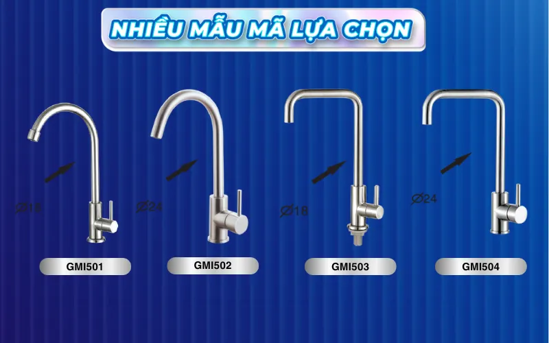 Một số sản phẩm vòi rửa chén lạnh của Gama mà khách có thể tham khảo thêm