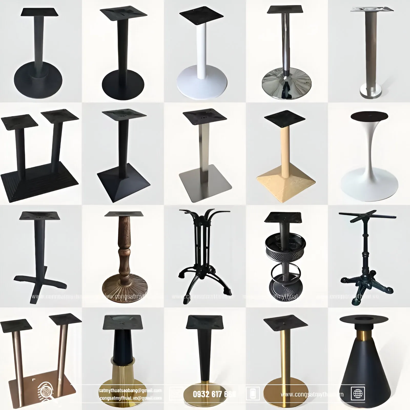 Mẫu chân bàn sắt hiện đại, thời thượng
