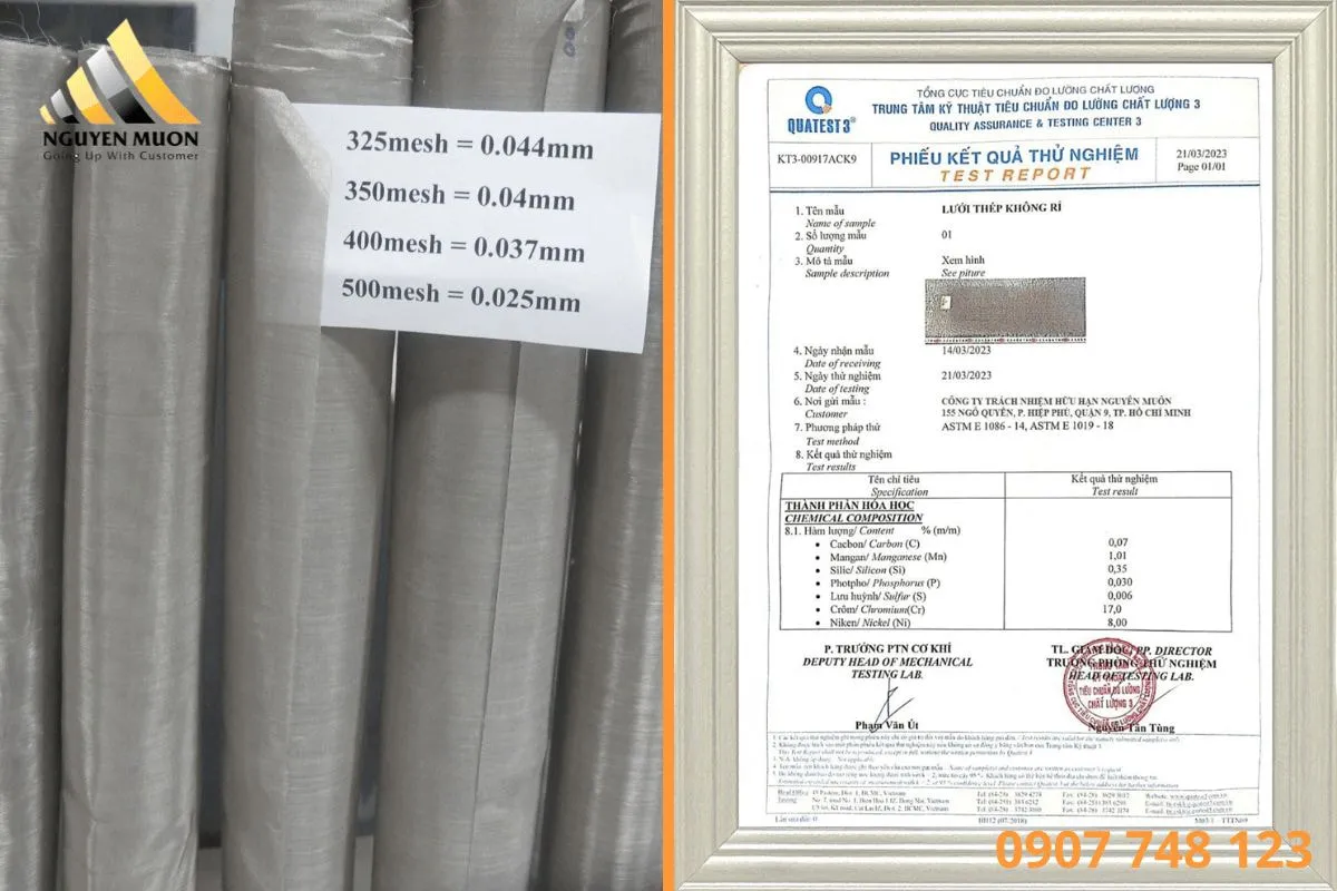 Cách chọn lưới inox mịn