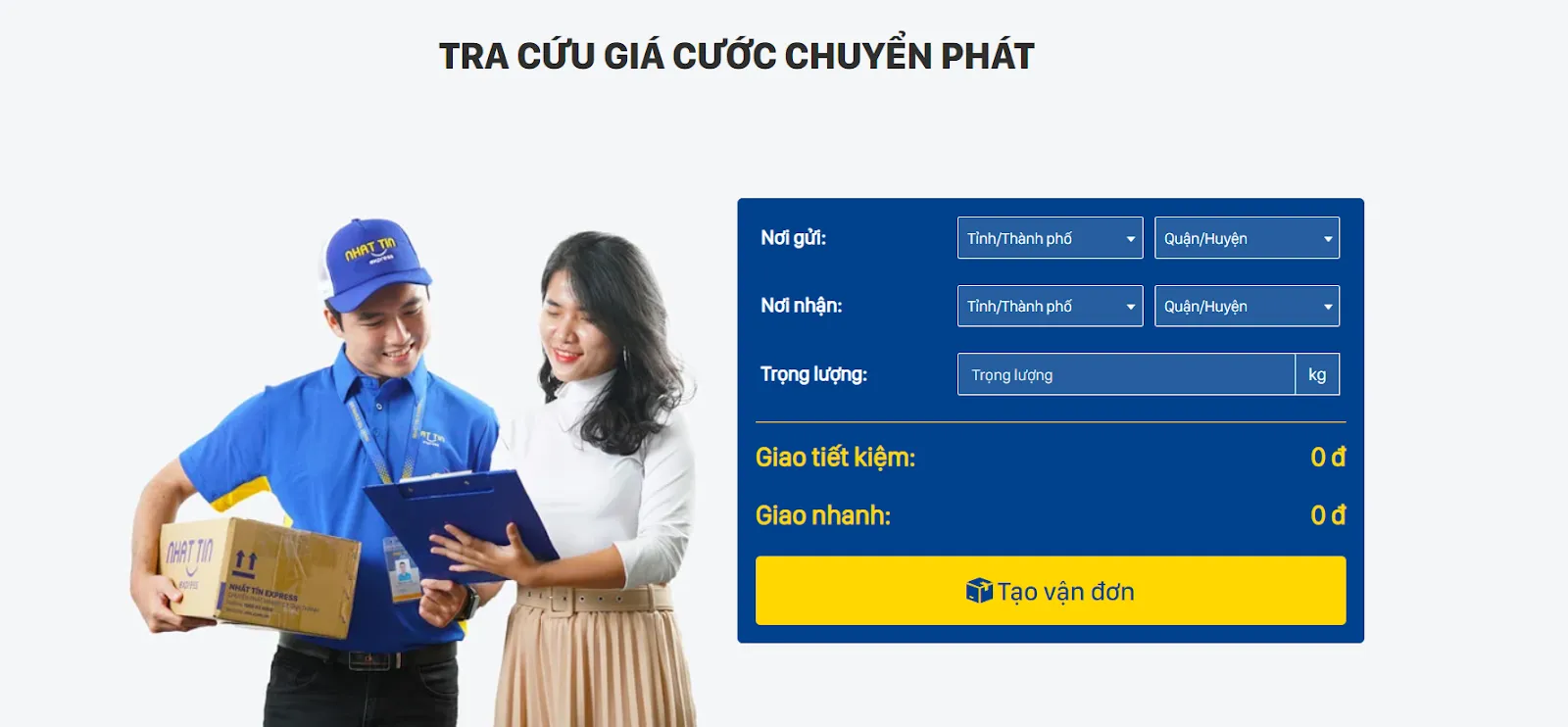 cách tính khối lượng thể tích trên Nhất Tín Express