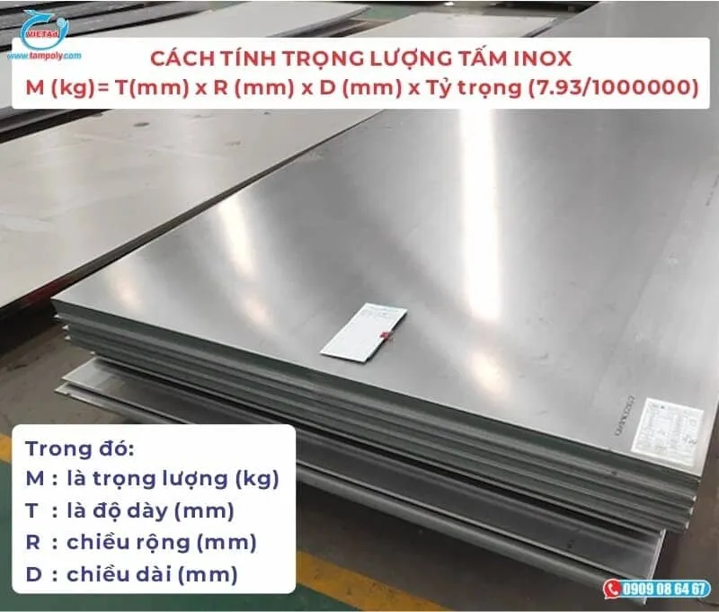 Cách tính trọng lượng tấm inox chuẩn xác