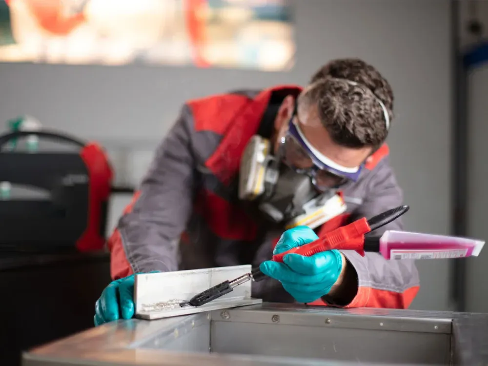 Sử dụng dung dịch tẩy hóa chất để xử lý màu cháy trên mối hàn inox