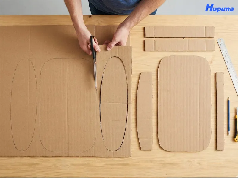 Cắt thân thuyền từ bìa carton