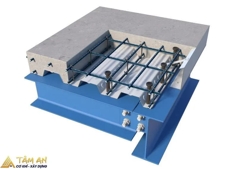 Cấu tạo nhà khung thép sàn deck
