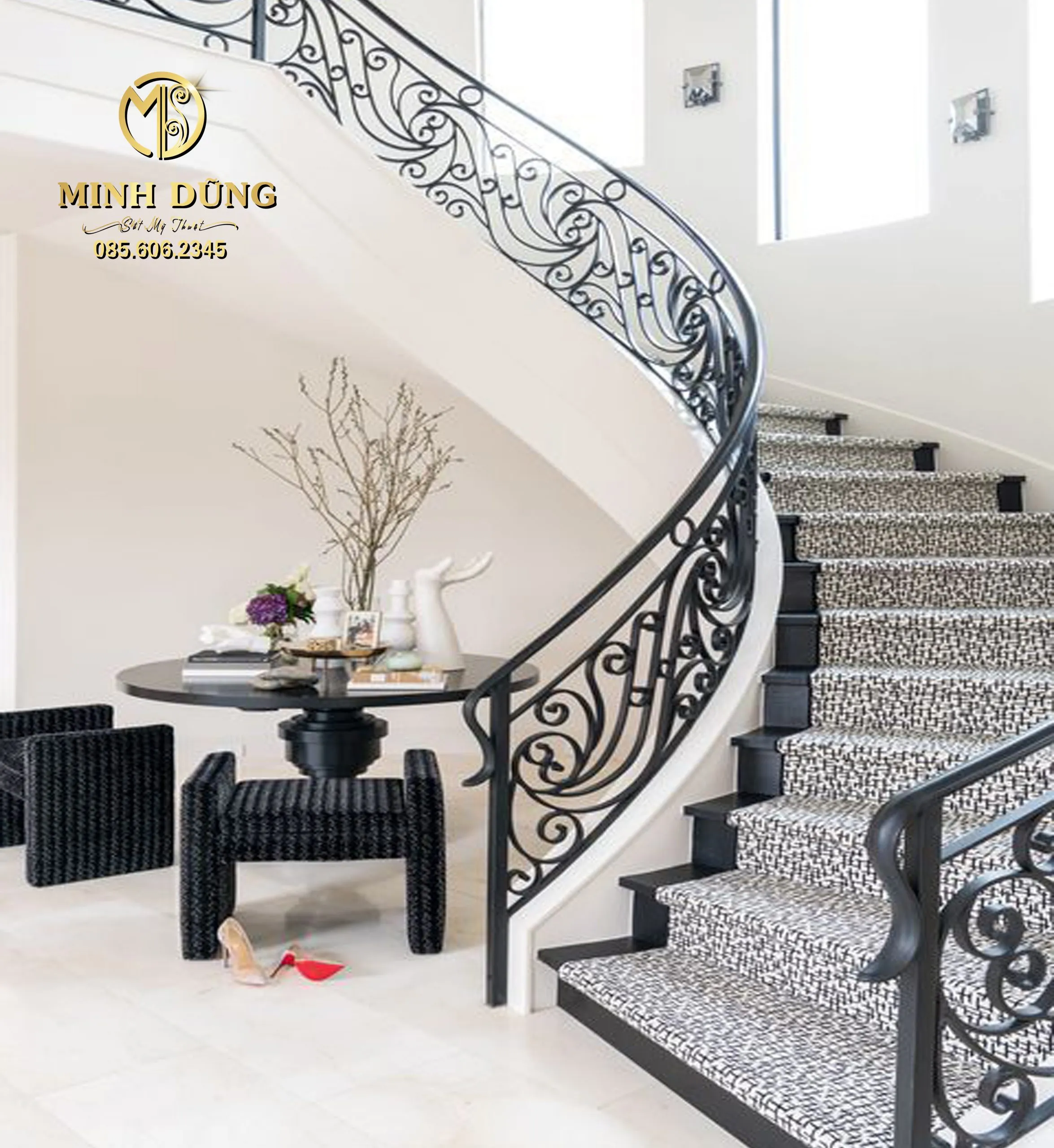 Mẫu tay vịn cầu thang sắt đơn giản 29