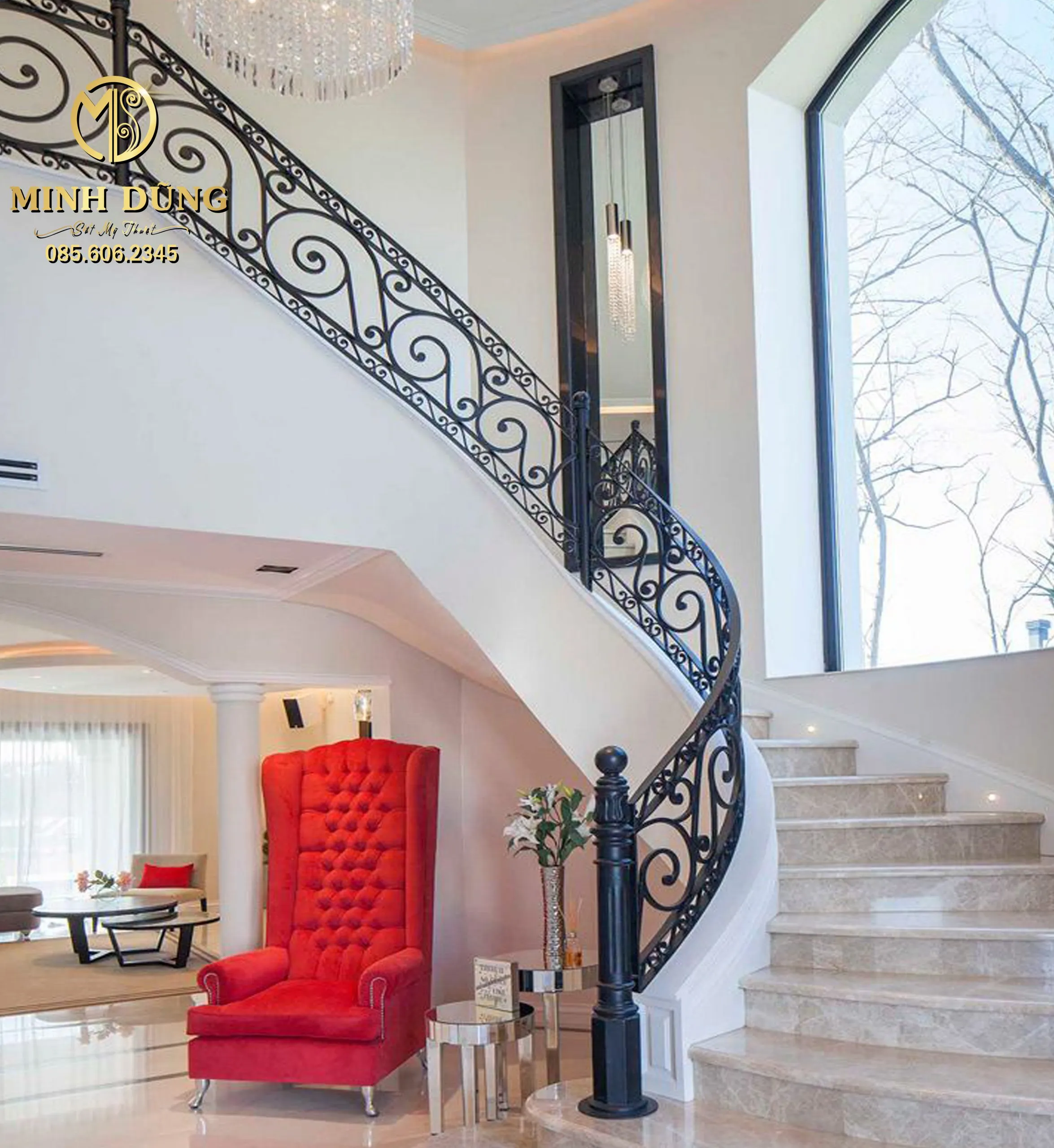 Mẫu tay vịn cầu thang sắt đơn giản 31