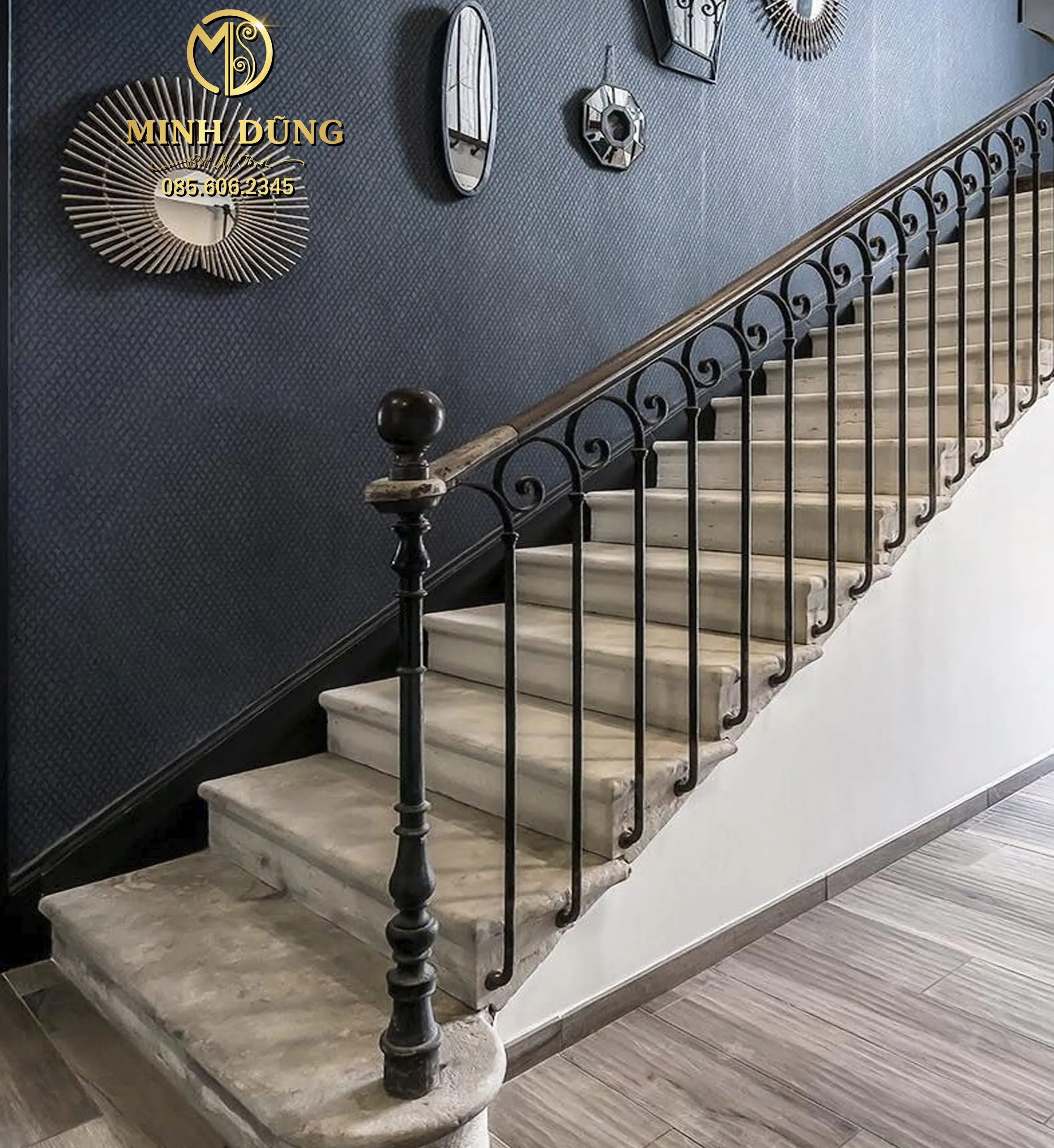 Mẫu tay vịn cầu thang sắt đơn giản 34