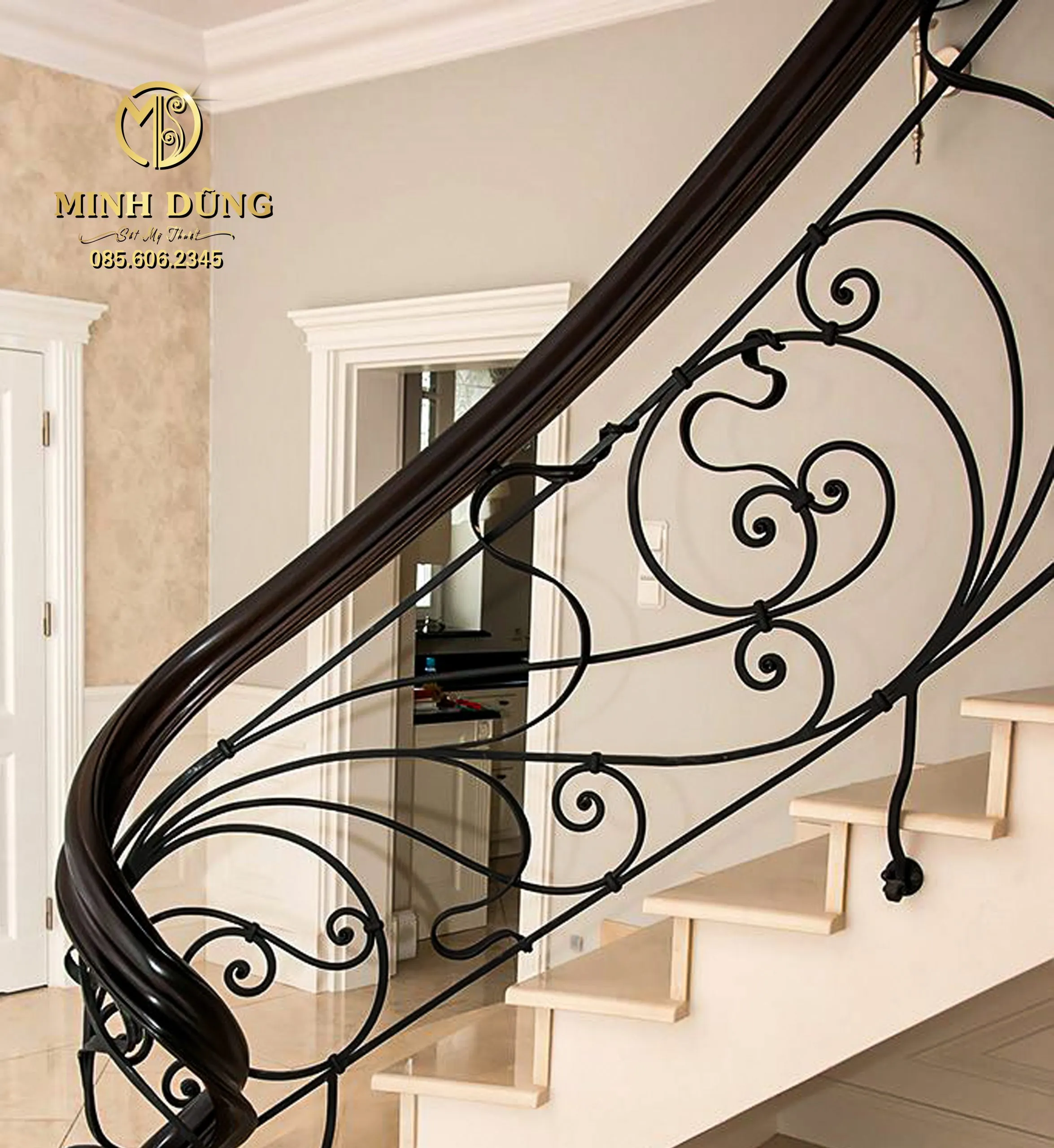 Mẫu tay vịn cầu thang sắt đơn giản 33