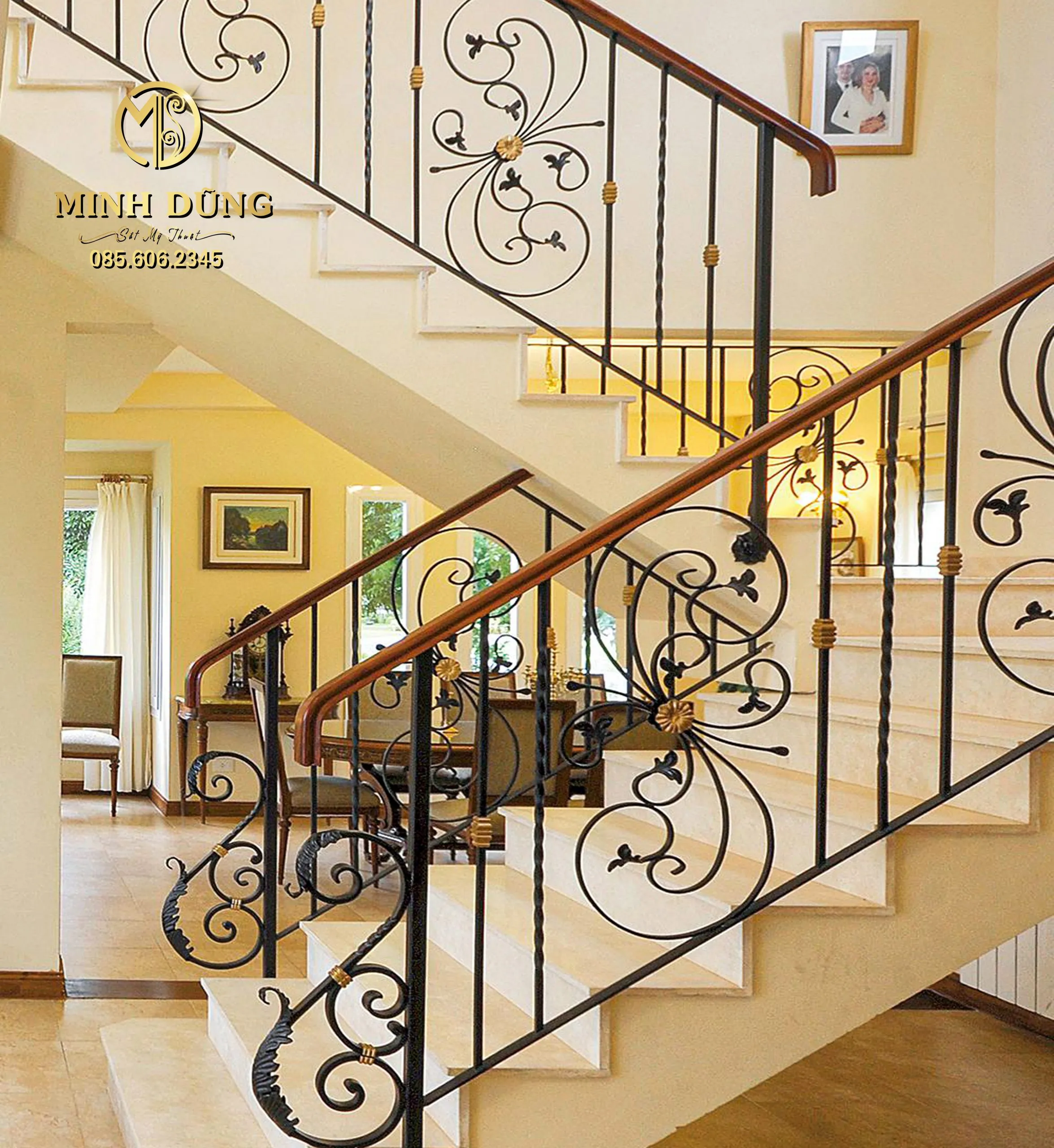 Mẫu tay vịn cầu thang sắt đơn giản 32