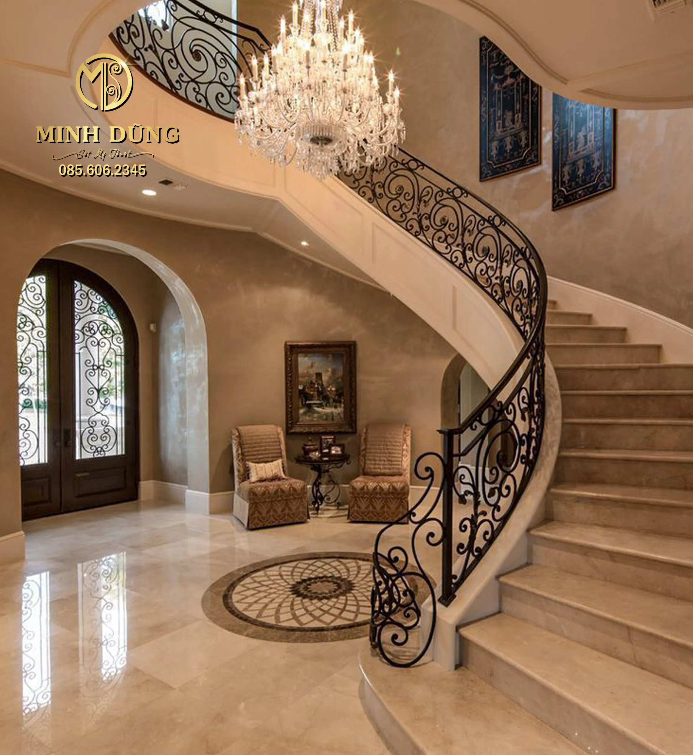 Mẫu tay vịn cầu thang sắt đơn giản 35