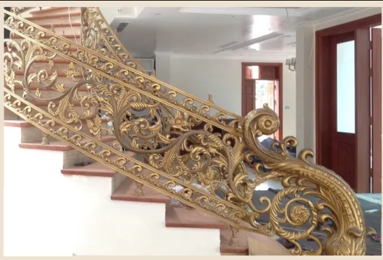Lan can cầu thang nhôm đúc nghệ thuật