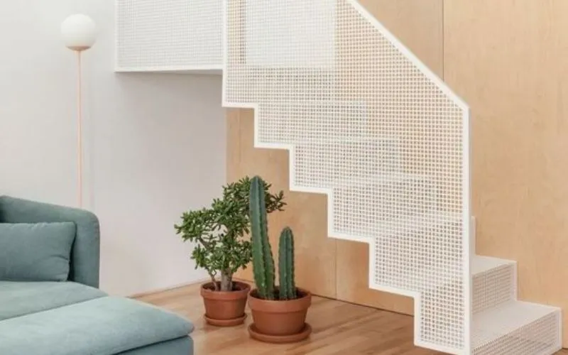 Mẫu cầu thang sắt đơn giản, tinh tế