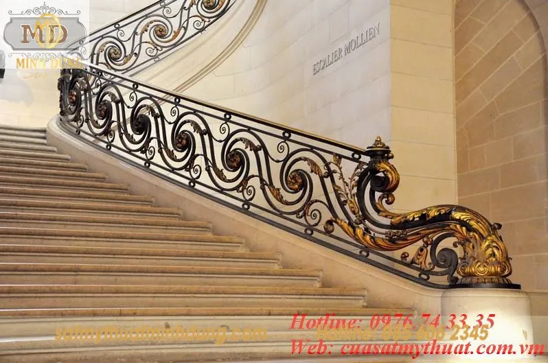 Mẫu tay vịn cầu thang sắt đơn giản sắt nghệ thuật