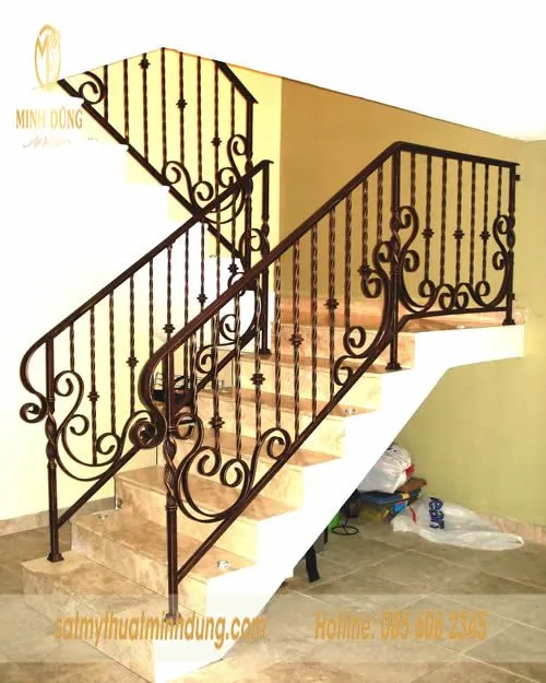 Mẫu tay vịn cầu thang sắt đơn giản phổ biến