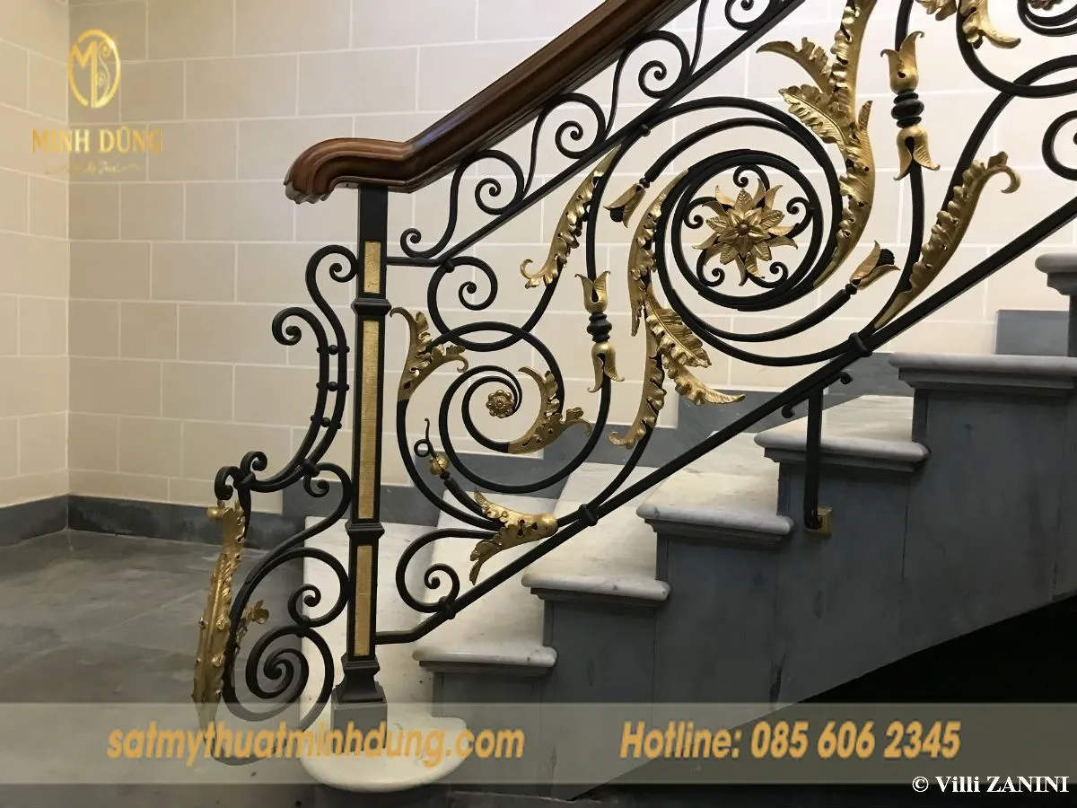 Mẫu tay vịn cầu thang sắt đơn giản tinh tế