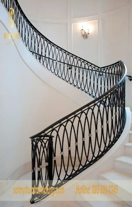 Mẫu tay vịn cầu thang sắt đơn giản đẳng cấp