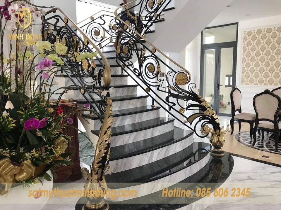 Mẫu tay vịn cầu thang sắt đơn giản 13
