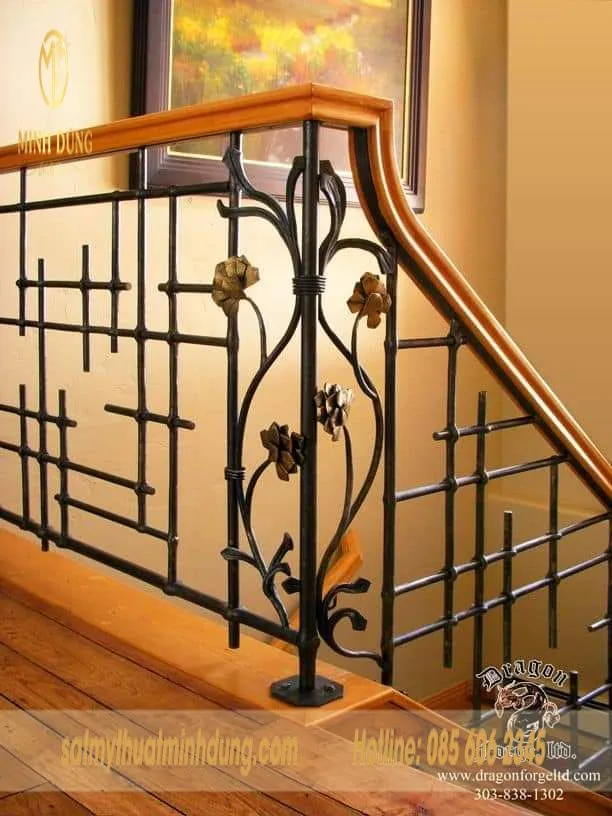 Mẫu tay vịn cầu thang sắt đơn giản 10