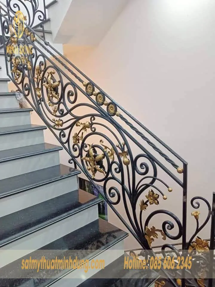 Mẫu tay vịn cầu thang sắt đơn giản 08