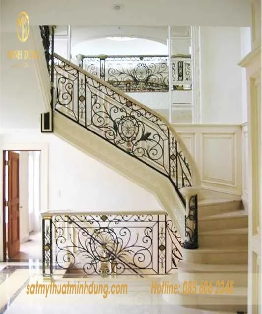 Mẫu tay vịn cầu thang sắt đơn giản 25