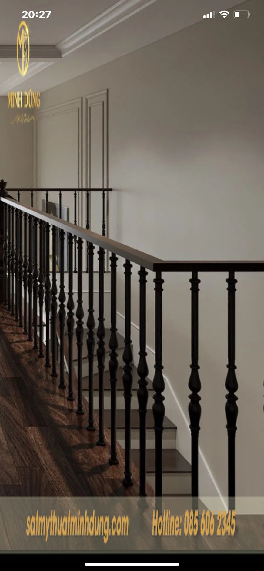Mẫu tay vịn cầu thang sắt đơn giản 05