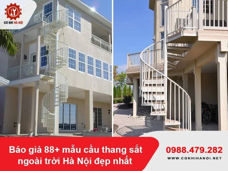 Cầu thang sắt bền bỉ ngoài trời