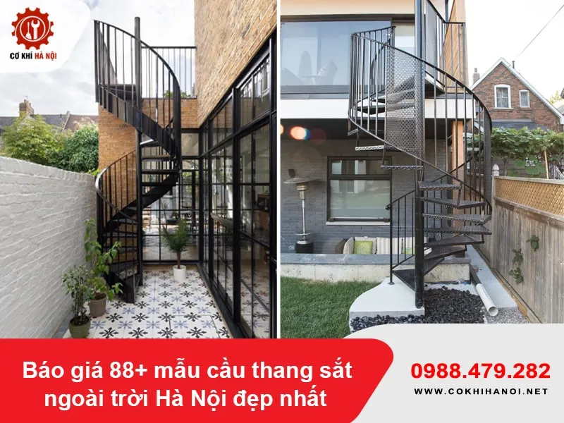 Cầu thang sắt mỹ thuật ngoài trời