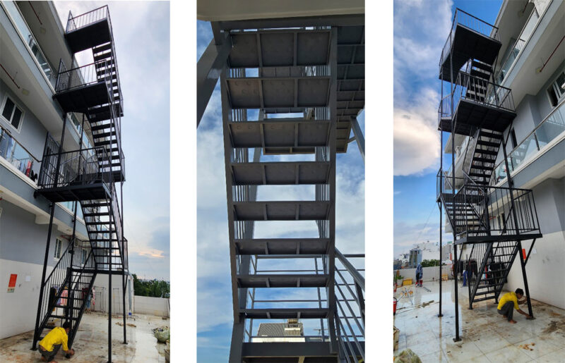 Cầu Thang Sắt Thoát Hiểm Ngoài Trời: Giải Pháp An Toàn Và Thẩm Mỹ Cho Mọi Công Trình