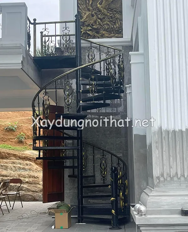 Mẫu cầu thang sắt xoắn đẹp